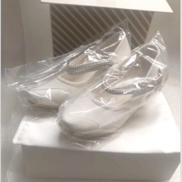 Aisle & Style Girls Bow Wedding Party Dress Princess Shoes Mid Heel Pumps Sz 28 - Picture 5 of 14